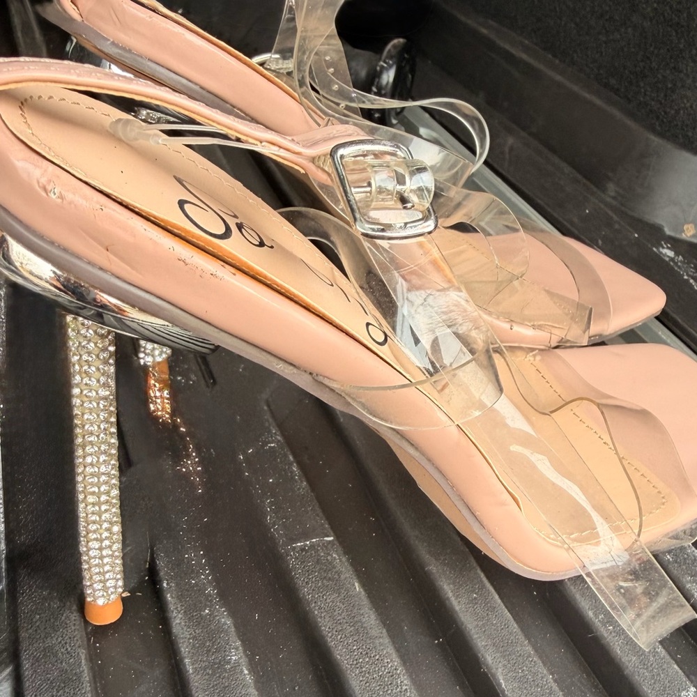Elegant Clear and Nude Heels